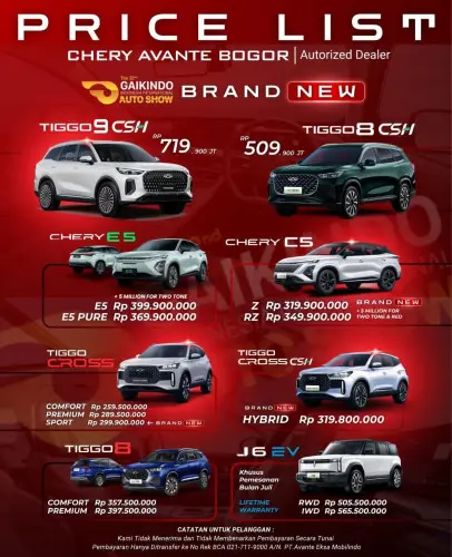 Pricelist Harga Chery mampangprapatan 2025